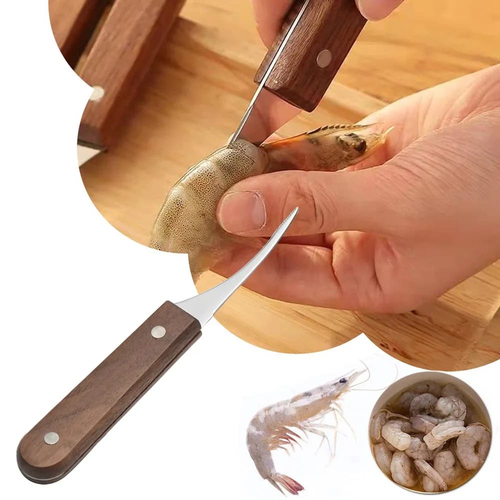 Stainless steel shrimp peeler, shrimp cleaning knife, shrimp fishing knife, lobster shell removal device, kitchen tool