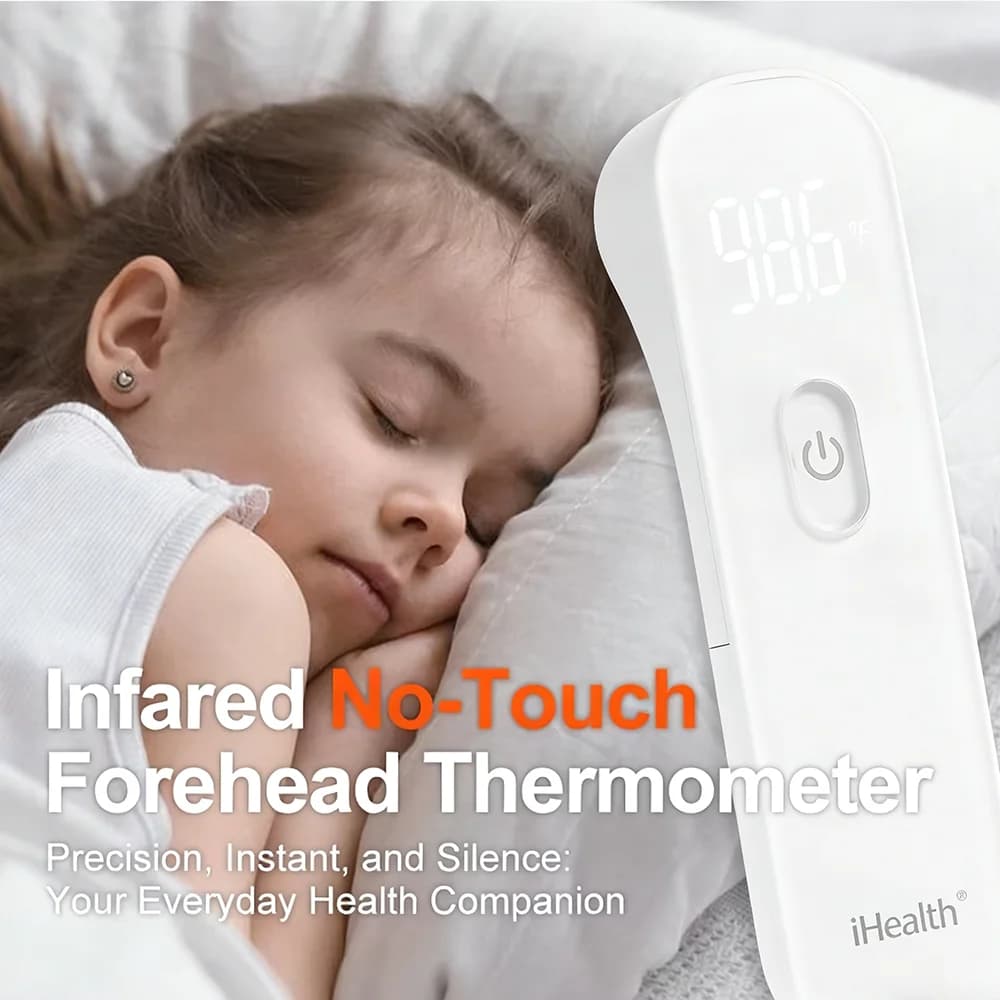 Contactless Front Thermometer iHealth PT3 Ultra-sensitive Sensor Silent Vibration Feedback Wide LED Digital Display