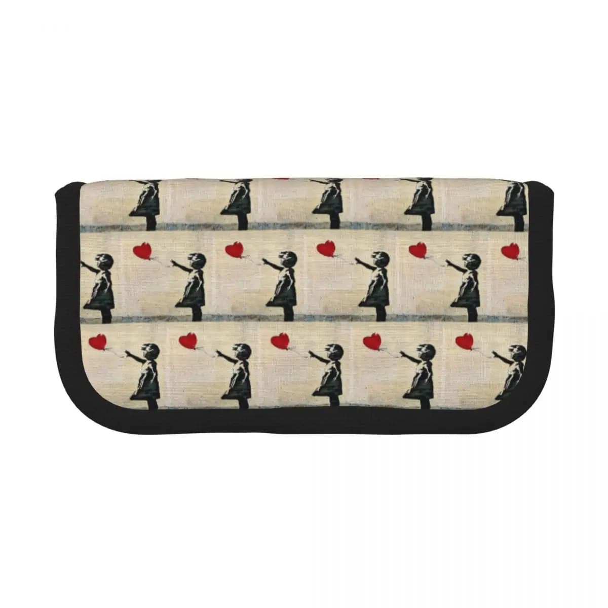 Banksy's Girl With A Red Balloon Pencil Cases for Students School Pen Box Pencil Bag Pencil Pouch Storage Stationery Supplies