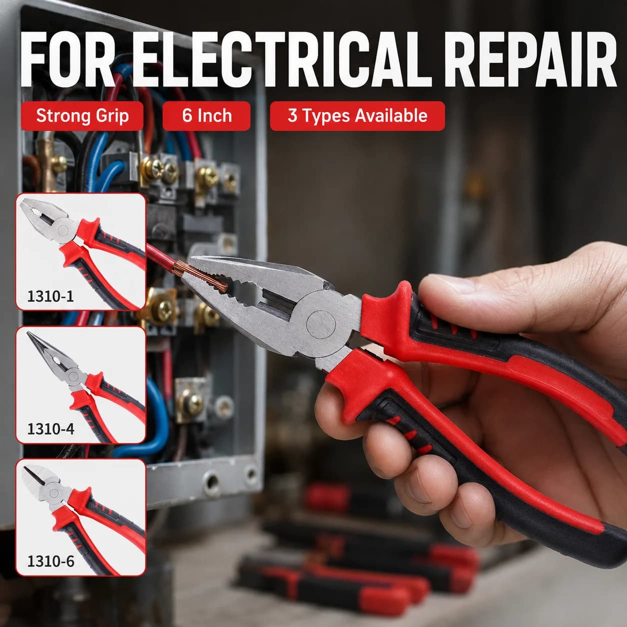 Electric cable clamps Large opening multifunction tool for cutting twists and grasping wires Industrial heavy load tool
