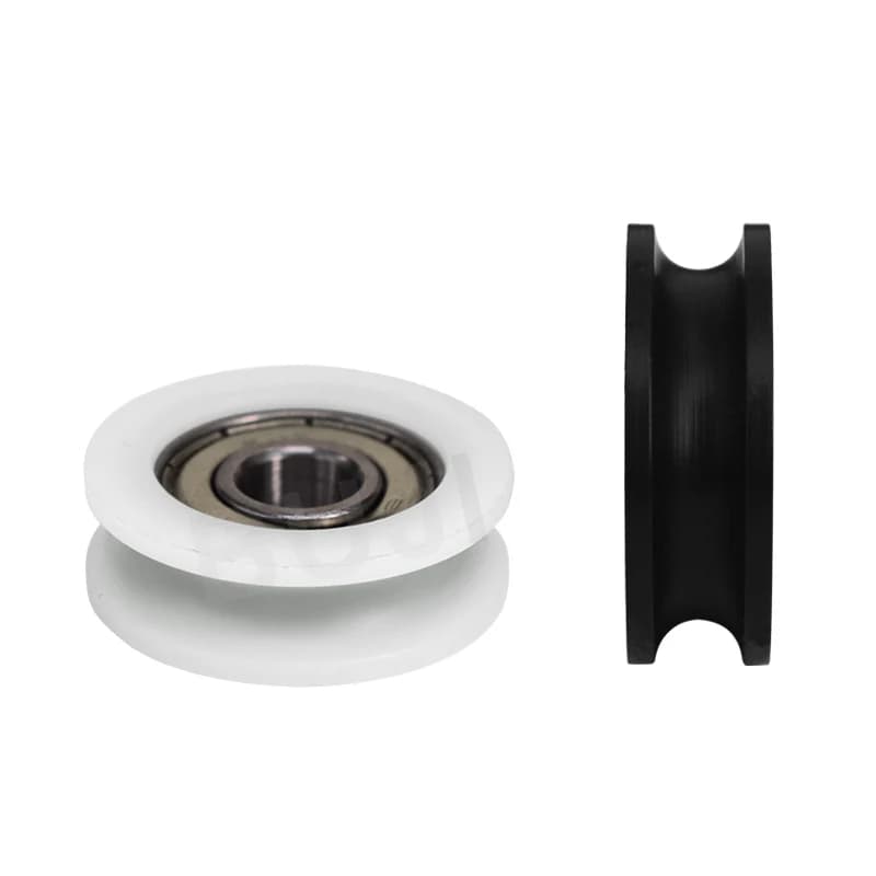 Puleggia in nylon rivestita in plastica a forma di U concava con cuscinetto ID 8mm OD 30mm L10mm per accessori stampante 3D