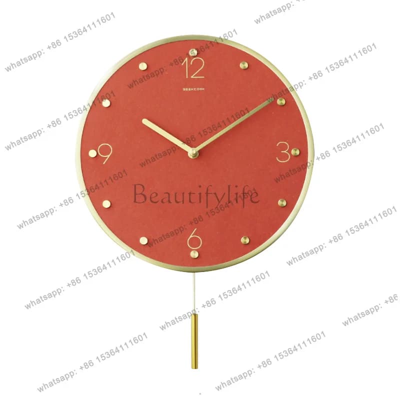 Creative Unusual Wall Clock With Pendulum Silent Glass Wall Clock Round Designer Unique Minimalist Metal Horloge Room Decorarion