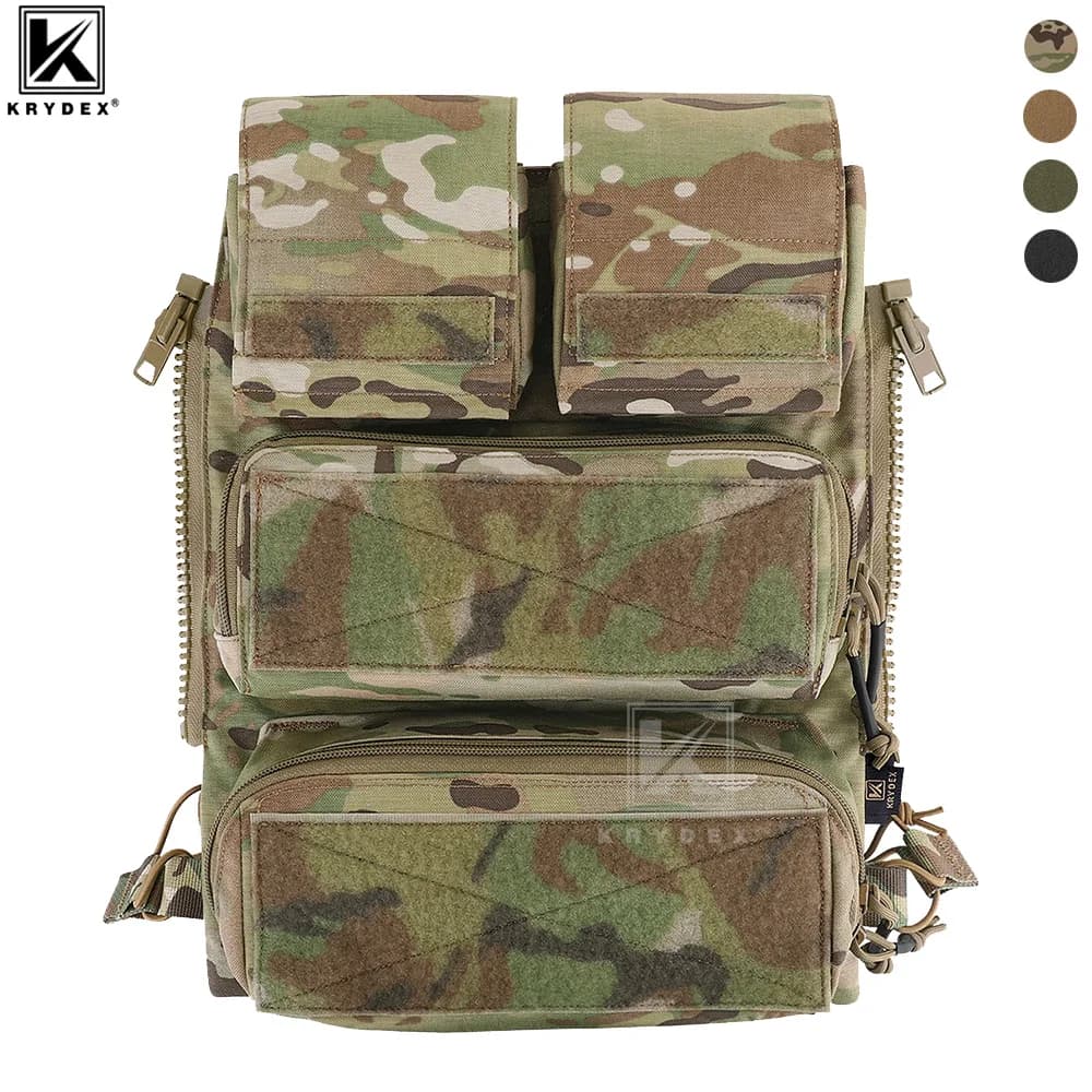 KRYDEX Modular tactical bag with zipper on the backpack with back panel Molle with magnetic case for AVS JPC2.0 CPC Vest