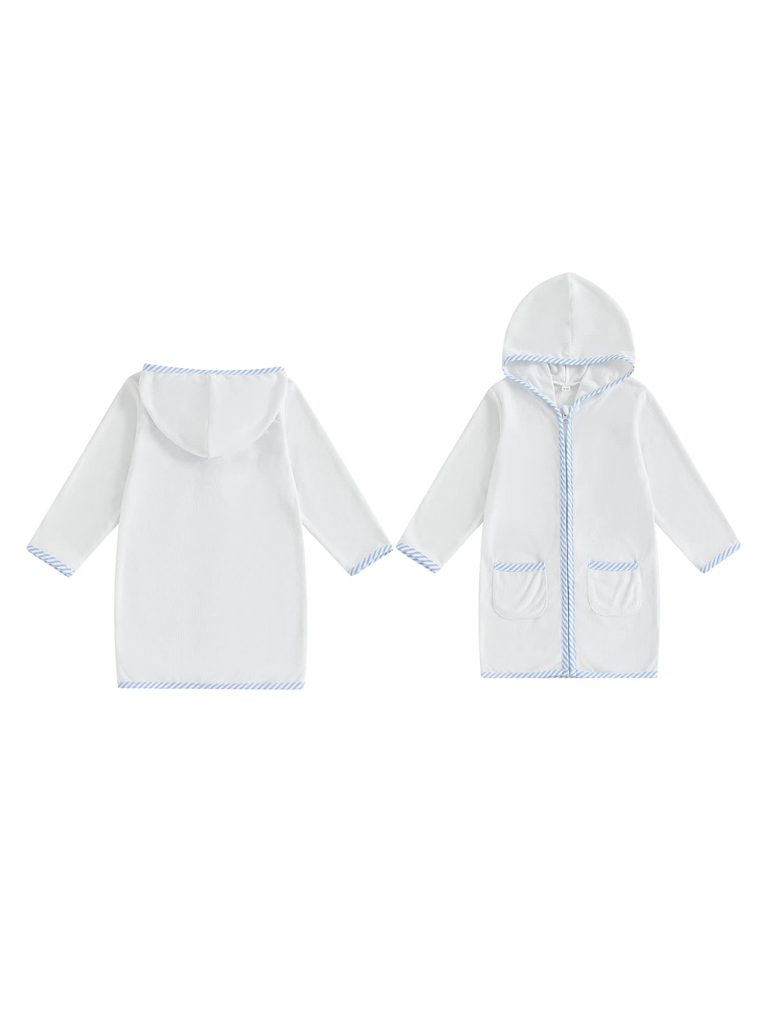 Poncho per telo da spiaggia con cappuccio per bambini con cerniera Copricostume a maniche lunghe per costume da bagno per ragazzi, vestaglia per piscina e spiaggia