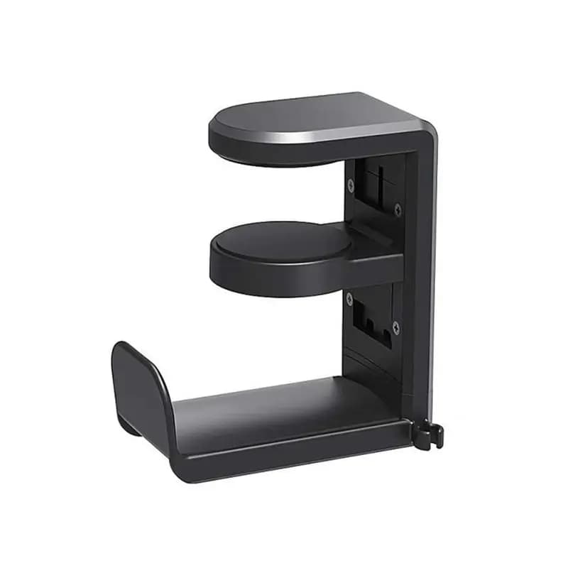 N35R-Adjustable Clamp-On PC Gaming Headset Stand Rotating Headphone Holder 360 Degree Swivel