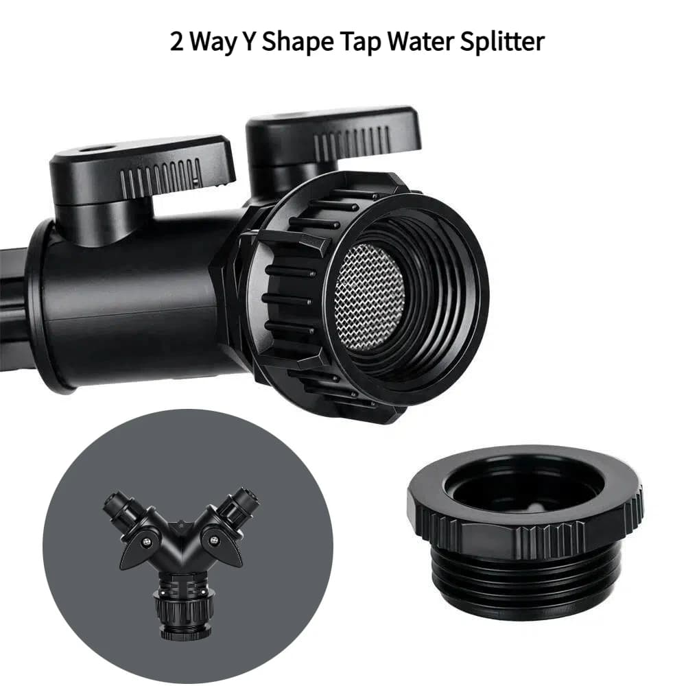Y Shape Water Hose Splitter 2 Outlet Independent Control Valve 1/2" 3/4" Tap Adapter For 6mm Micro Tube Drip Garden Irrigation