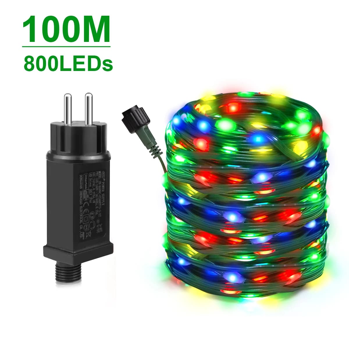 Luce decorativa Filo verde Pelle LED Luci natalizie Fata Stringa Giardino esterno Festa Capodanno Ghirlanda Decor 10M-100M