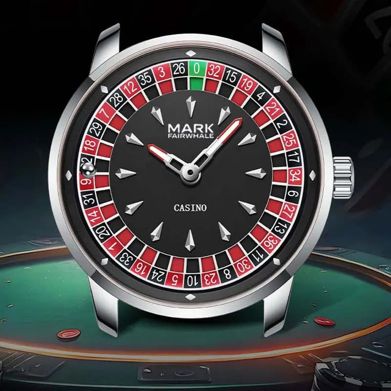 Mark Friawhale 2026 Nuovo Top Brand Orologio al quarzo da uomo Gioco creativo Quadrante rotante Las Vegas Roulette Desktop Tema Orologio da polso da uomo