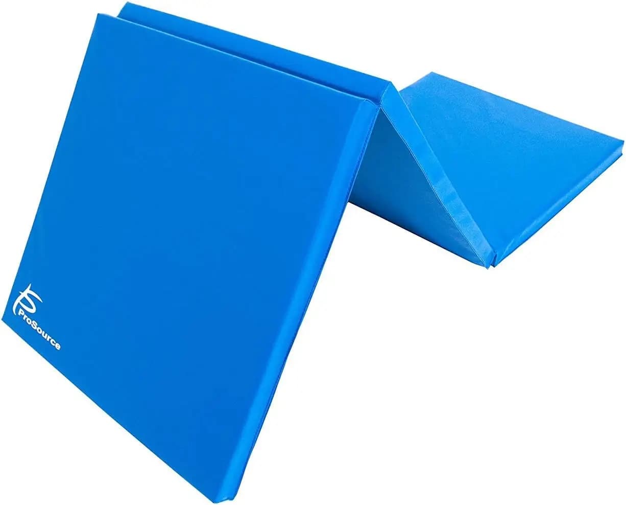 6'x2' thick foam foldable exercise pad with handles for MMA, yoga, workouts and stretching at home