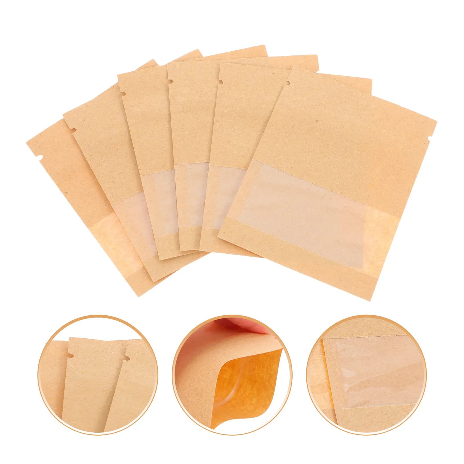 100 Bustine per Semi Color Kaki, Piccole Buste di Carta Richiudibili con Finestra Trasparente, Organizzatore per Conservazione Semi di Fiori e Verdure da Giardino