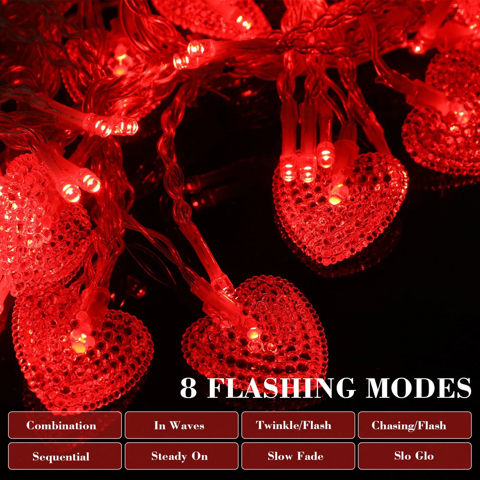 Luci LED a Forma di Cuore Premium per Decorazioni Matrimoniali, San Valentino, Finestre, Pareti, Giardini, Interni ed Esterni
