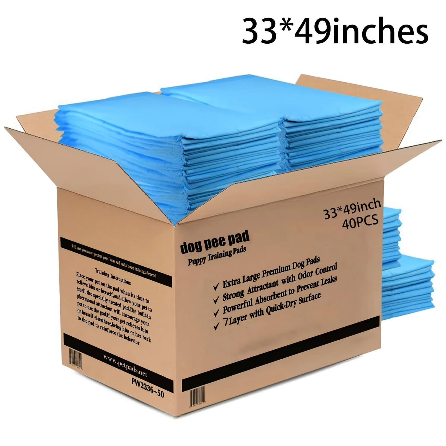 Tappetino igienico extra large per cani 33x49 pollici, strato rinforzato resistente, a prova di perdite, super assorbente e ad asciugatura rapida, adatto per l'addestramento alla toilette, 40 tappetini igienici usa e getta rinforzati per gatti, conigli e cuccioli.