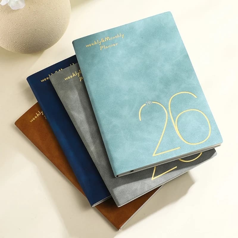 2026 Pianificatore calendario in pelle per journaling giornaliero giornaliero/settimanale/mensile