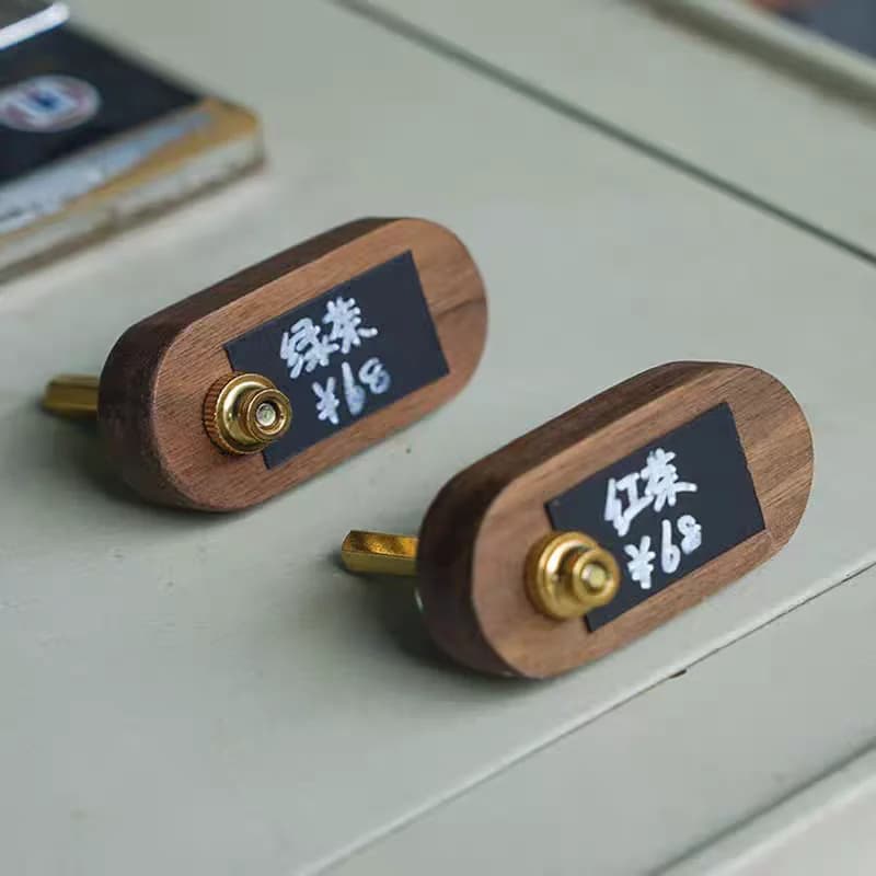 60x30mm Piccola etichetta prezzo in legno Etichette di carta Mini tavolo Numero Nome Porta carte Etichetta Porta cartello Espositore