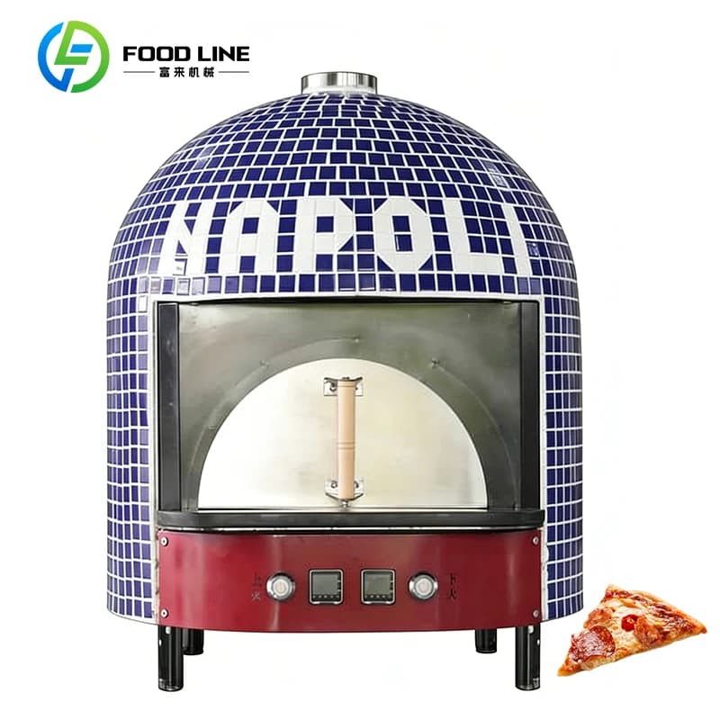 Forno Pizza Rotante da Esterno a Gas Naturale con Pietra Refrattaria per Pizza