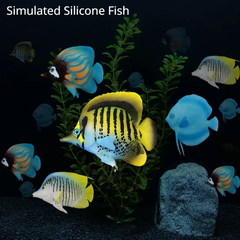 Pesci luminosi in silicone simulato Pesci tropicali marini Plastica Immortale Pseudofish Decorazione Paesaggio Pesci Acquario Forniture