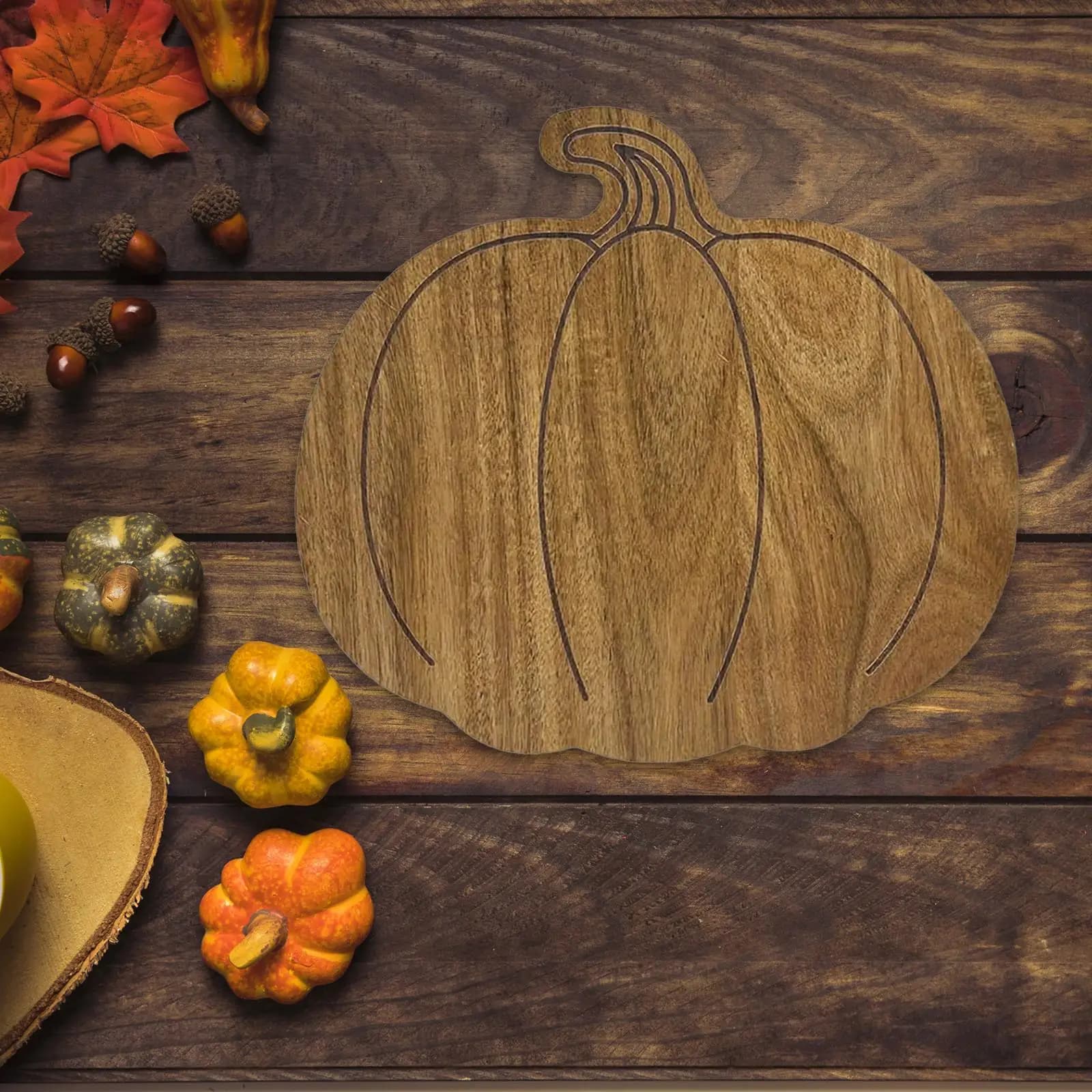 Vassoio di Servizio a Forma di Zucca di Halloween, Tagliere in Legno per Salumi, Piatto Versatile per Regalo di Inaugurazione Casa