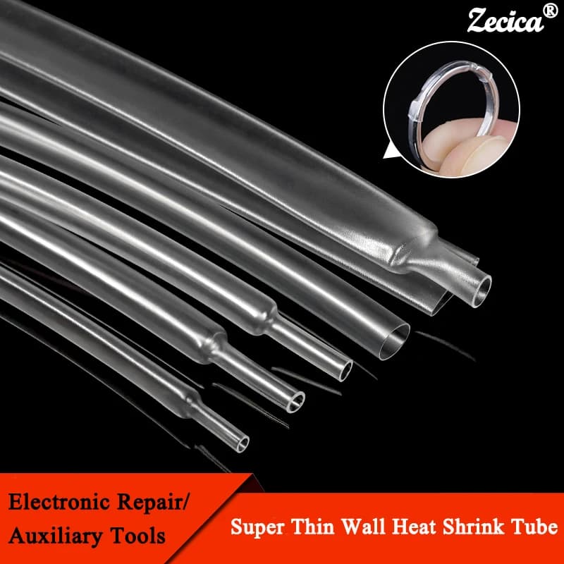 1 ~ 100m Tubo Termoretraibile Parete Super Sottile 1 ~ 20mm Flessibile Termoretraibile Linea di Auricolari Cavo Audio Manicotto Guaina di Avvolgimento