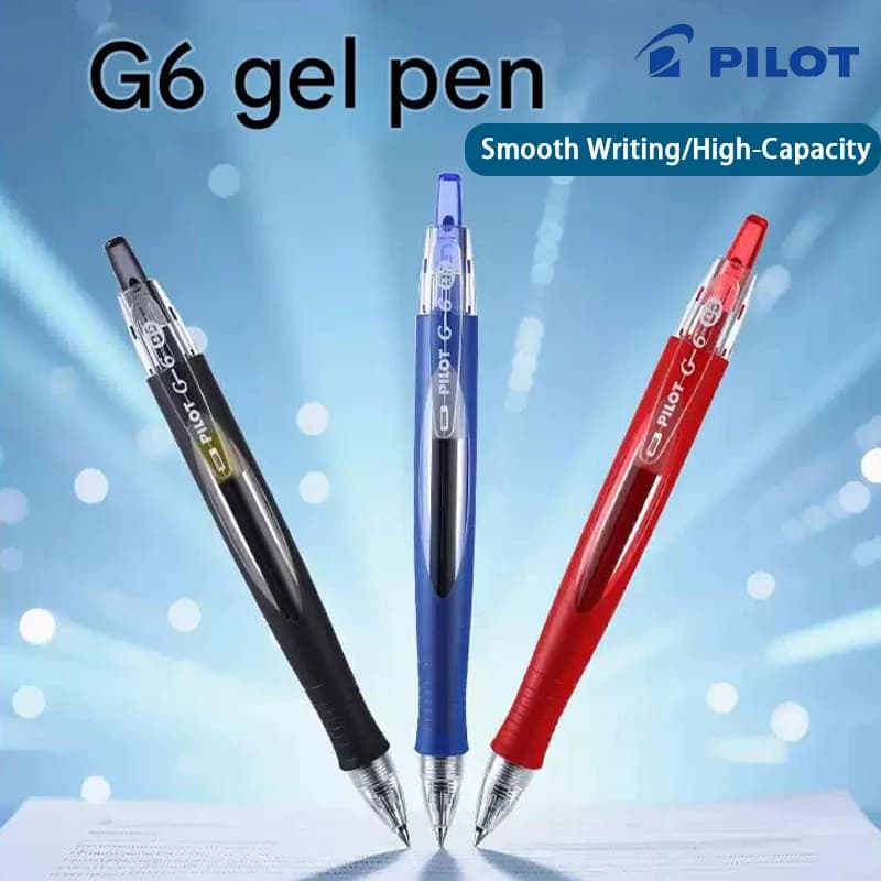 PILOT BL-G6 Penna Gel Retrattile 0.5mm Ergonomica Grande Capacità Scrittura Fluida Classica Inchiostro Nero/Rosso/Blu Cancelleria Giapponese