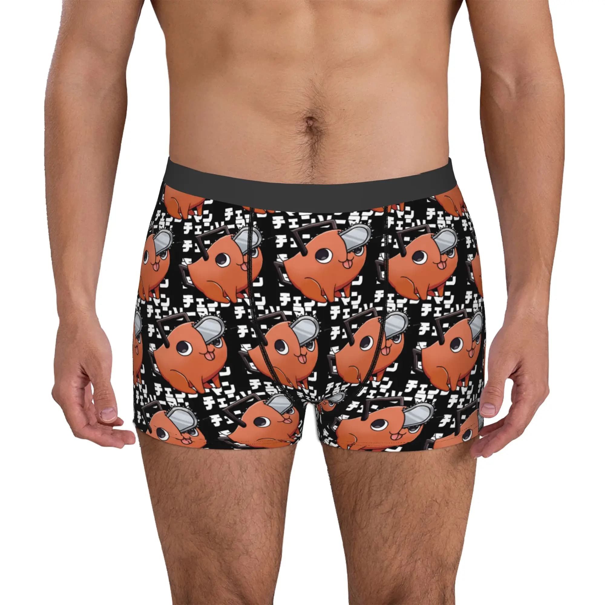 Pantaloncini boxer Manga Chainsaw Man Pochita per uomo, mutande anime stampate in 3D, slip elasticizzati