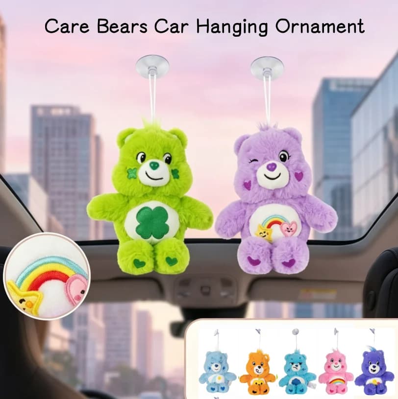 Peluche Care Bears con Ventosa, Nuovo, 20 cm, Ciondolo Orsetto Cartone Animato, Decorazione per Casa e Auto, Regalo Perfetto di Compleanno e Festività per Ragazze