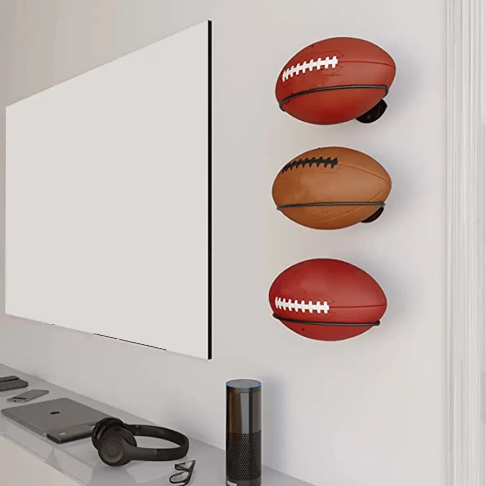 2 Pieces Iron Wall Mount for Football, Basketball, Rugby, Volleyball and Hats, for Exhibition in Shopping Centres, Shops, Gyms and Home Use