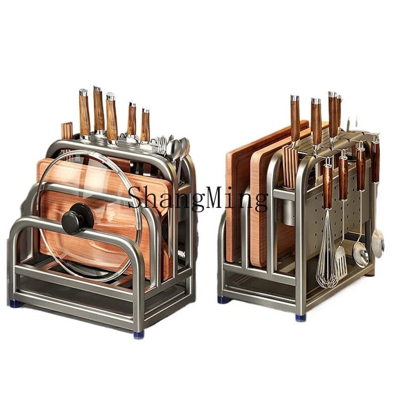 LXY Kitchen Shelves Multifunctional Shelves Cutlery Bags Integrated Stainless Steel Storage Shelf