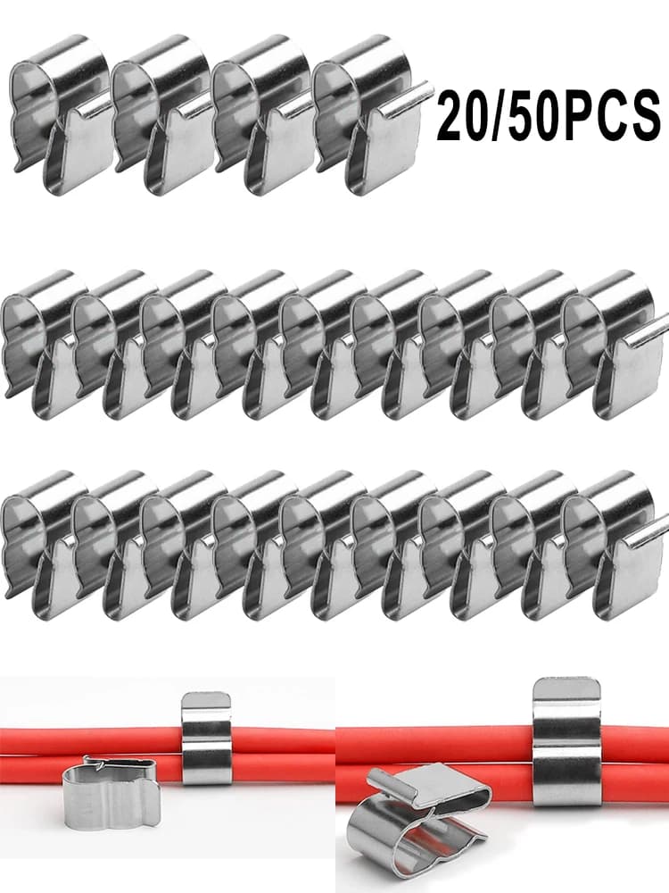 20/50pcs Pannello Solare Filo Pinze Solare PV Cavo Clip Morsetto 2x6mm Cavo Organizzatore Morsetti per cavi in acciaio inossidabile per il cablaggio fotovoltaico Barca
