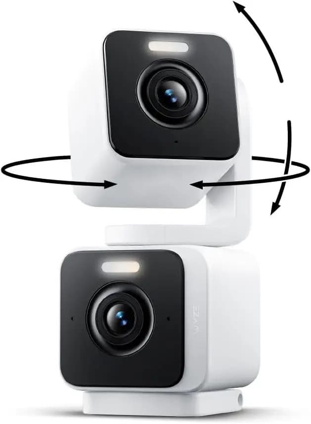 Smart security camera for interior/external Duo Cam 2K with color night vision, 360 ° Pan/Tilt, IP65, works with Alexa and Google