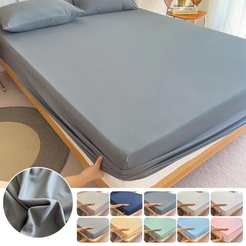 Covers in solid color protector sheet with adjustable anti-slip corners with elastic band for Queen King 90/140/160x200