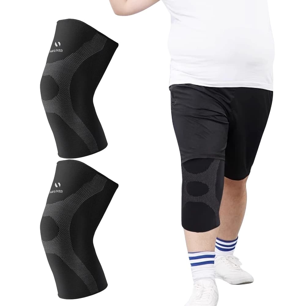 1 Paio di Ginocchiere Plus Size - Fascia Compressiva per Dolore al Ginocchio, Supporto per Artrite, Gonfiore, Osteoartrite, Lesioni al Menisco, Articolazioni