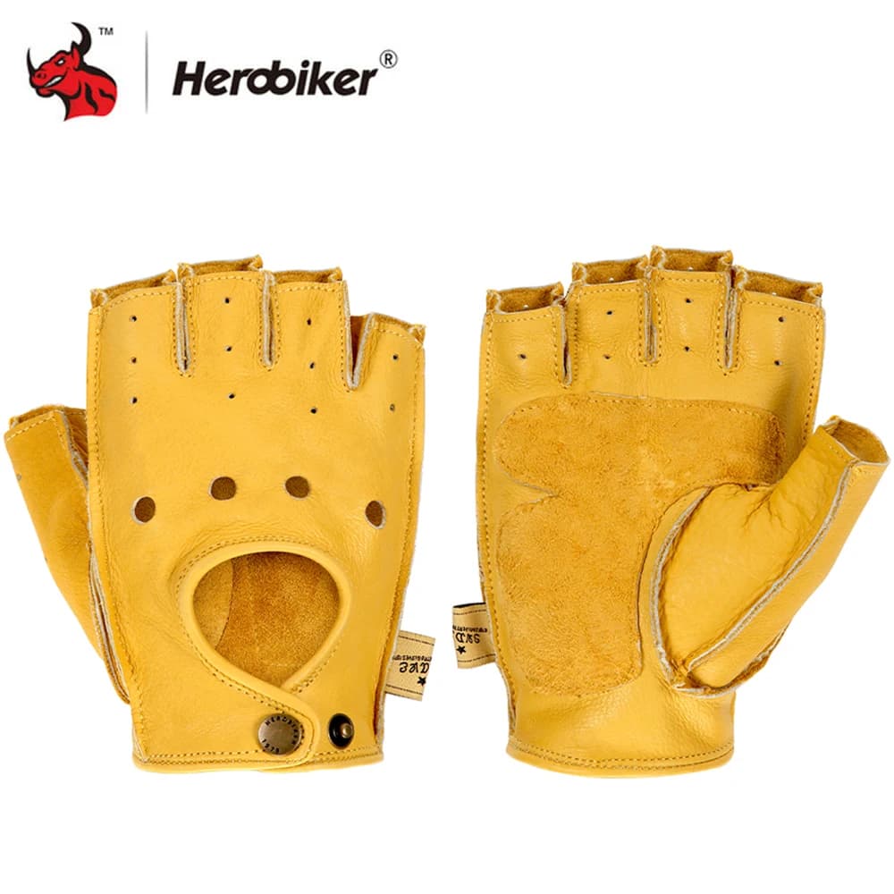 Motorcycle Gloves half fingerless men's fingers Fitness Cycling Gloves Driving Skirt PU Breathable Durable