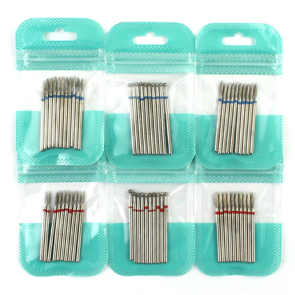 10 pezzi di punte per trapano per unghie con fresa diamantata per accessori per manicure pedicure macchina elettrica punta per unghie pennello strumenti per bava