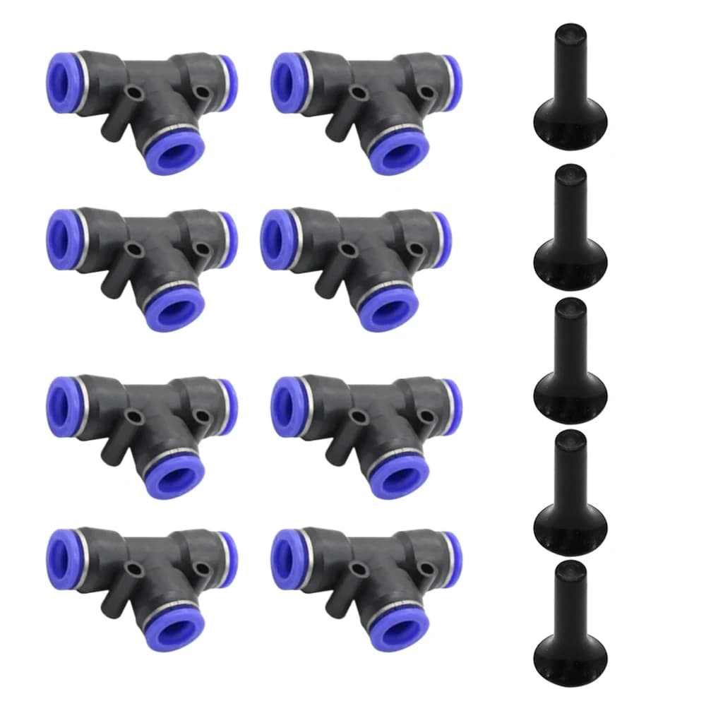 Connettore Pneumatico per Tubi OD6mm, Raccordo Rapido a Innesto, Set da 40 Pezzi a 3 Vie e 5 Pezzi Tappi Terminali