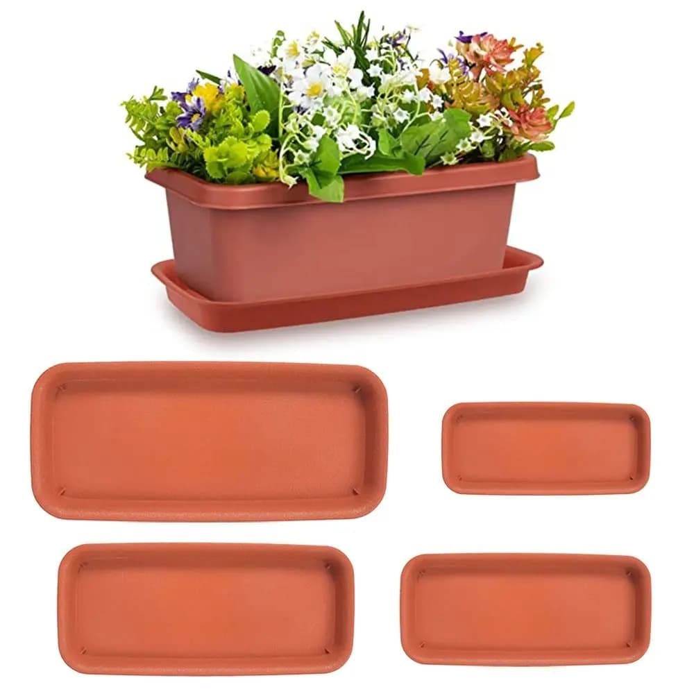 1 pezzo di plastica rettangolo vaso di fiori vassoio di plastica per interni ed esterni piattini vassoi antigoccia piattino per piante