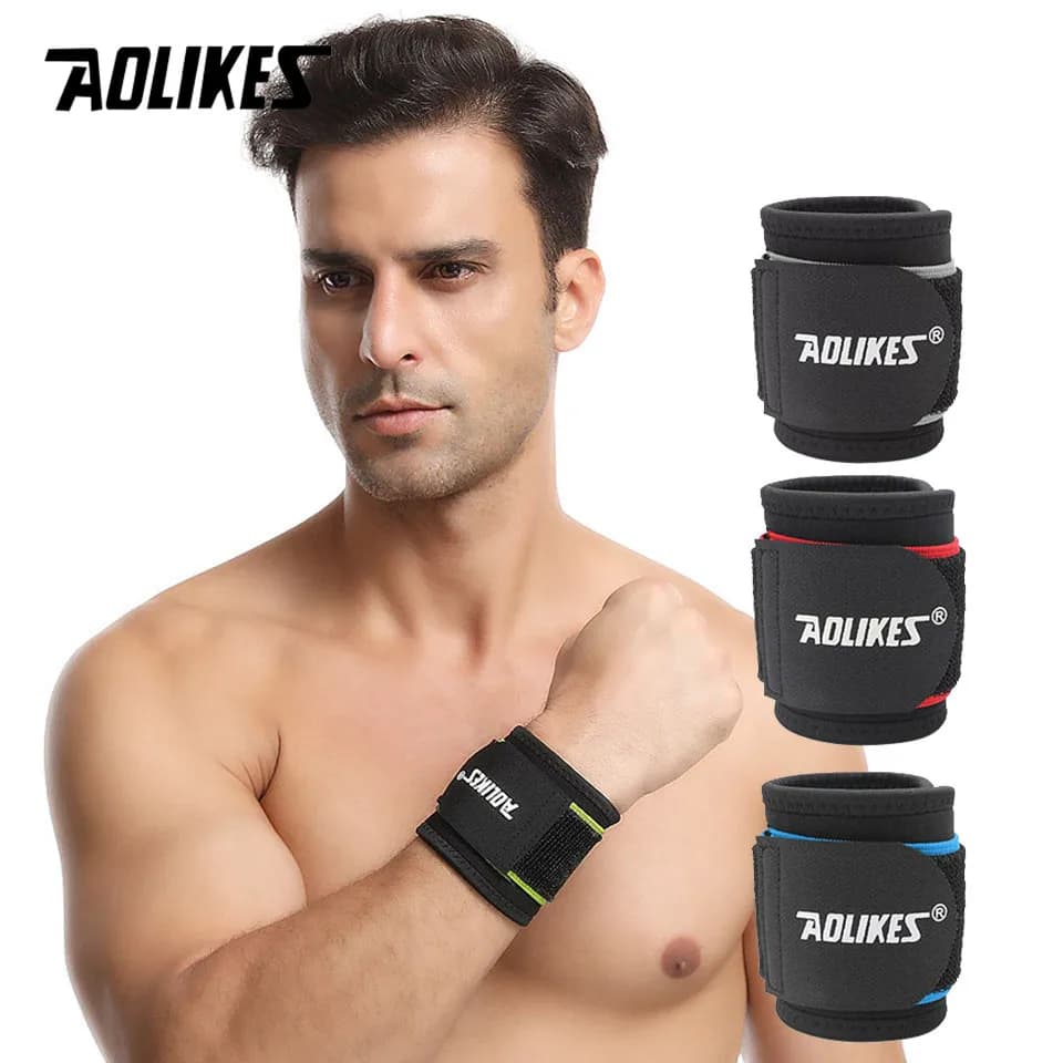 AOLIKES 1PCS Regolabile Sport Wristband Wrist Brace Wrap Fasciatura di Sostegno Della Fascia Palestra Cinghia Di Sicurezza di Sport di protezione del polso Bande di Mano