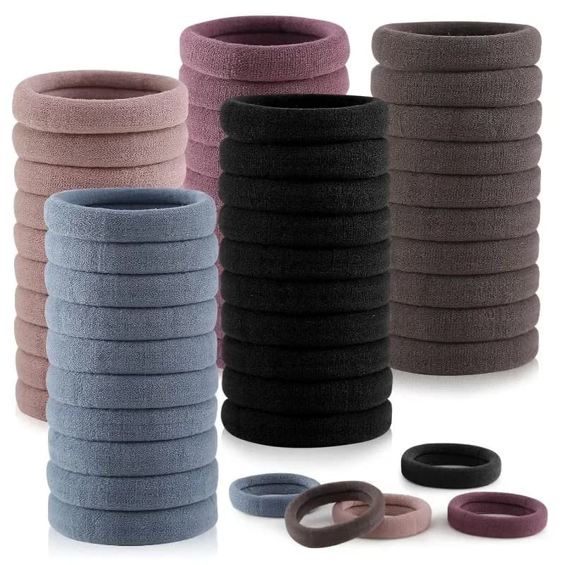 100 pieces thick and seamless hair cutters, horsetail holders without damage to thick hair - Natural colors