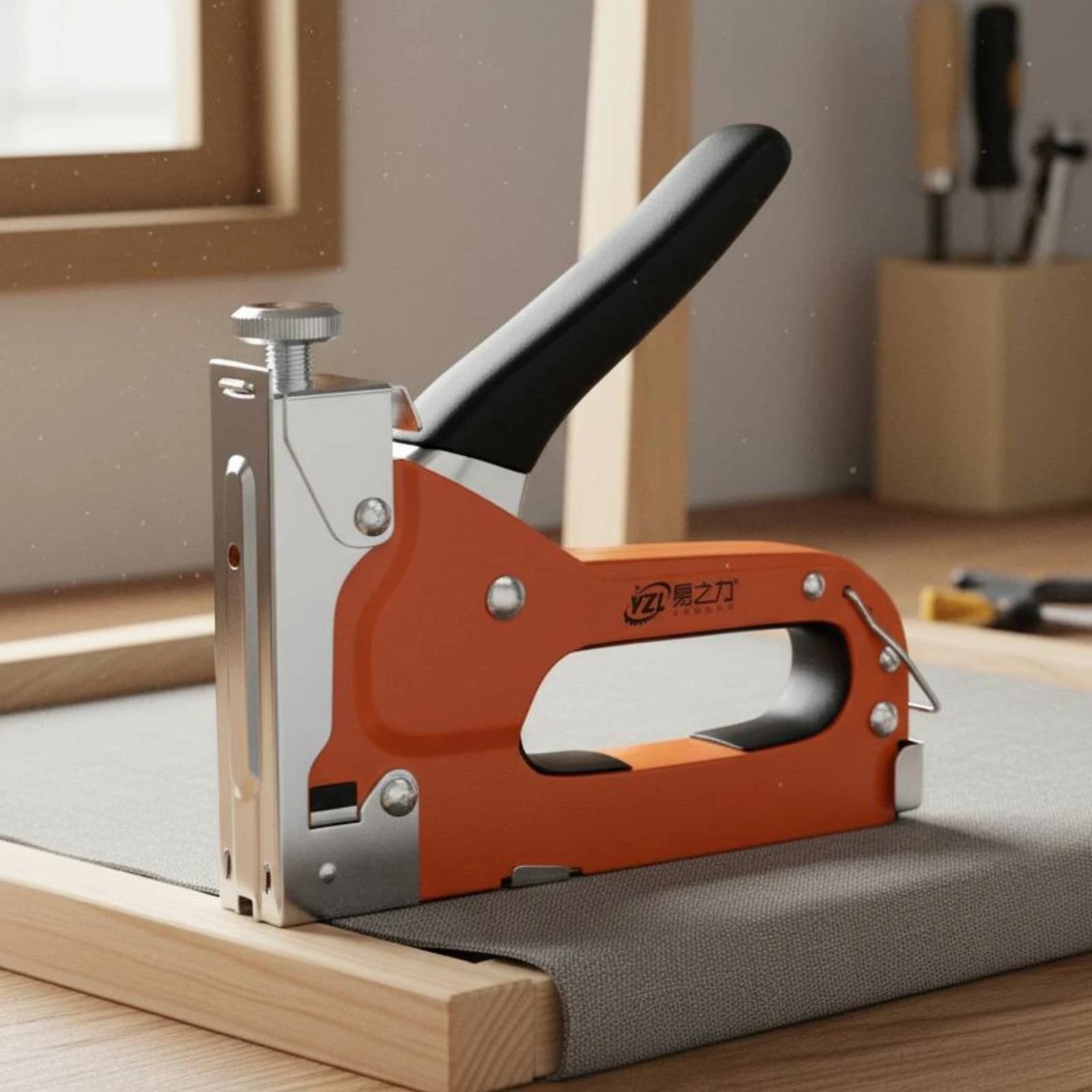 Threetriple-Function Staple Front-Loading Heavy-Duty Staple Handheld Stapler Compact Fastening Tool for Woodworking
