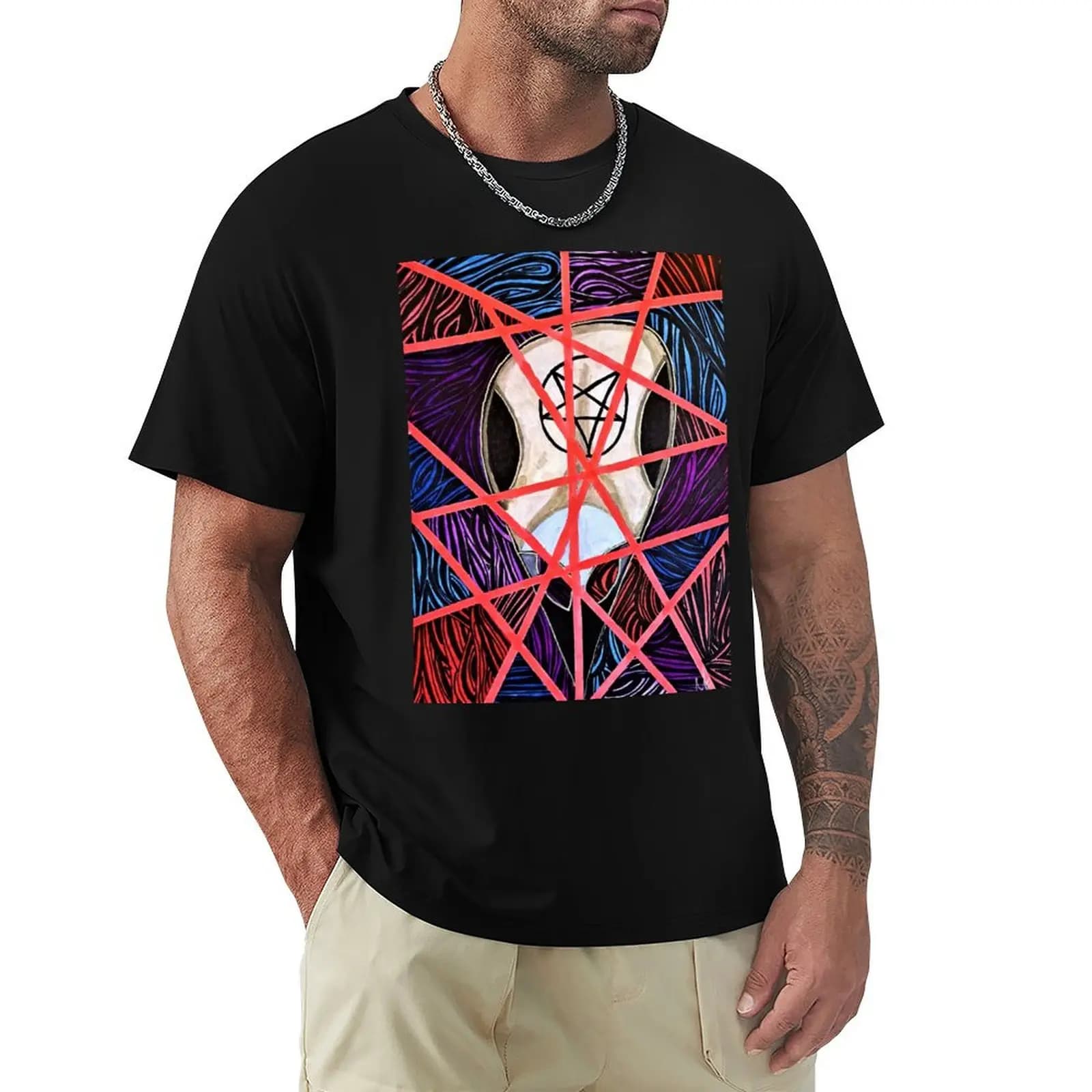 Raven Skull T-Shirt Casual Daily Graphic Tee