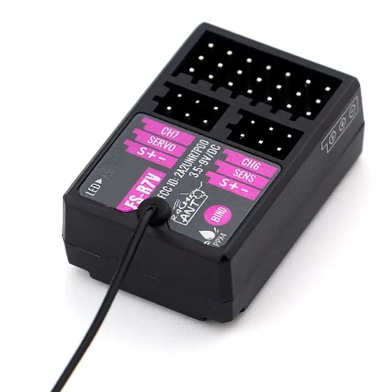 Ricevitore A63T-Receiver FS-R7V 7CH 2.4G con Uscita PPM/IBUS per Auto e Barche Telecomandate