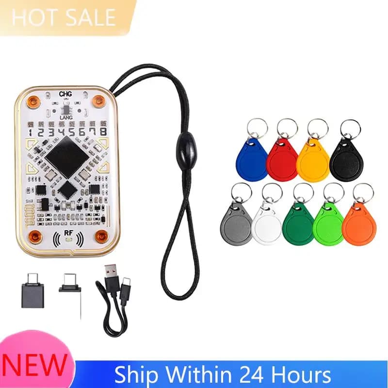 【DISPONIBILE】Emulatore RFID Chameleon Ultra, Lettore di Chip Smart RFID +9 Portachiavi CUID, Decodifica Schede 125Khz 13.56Mhz, Duplicatore NFC