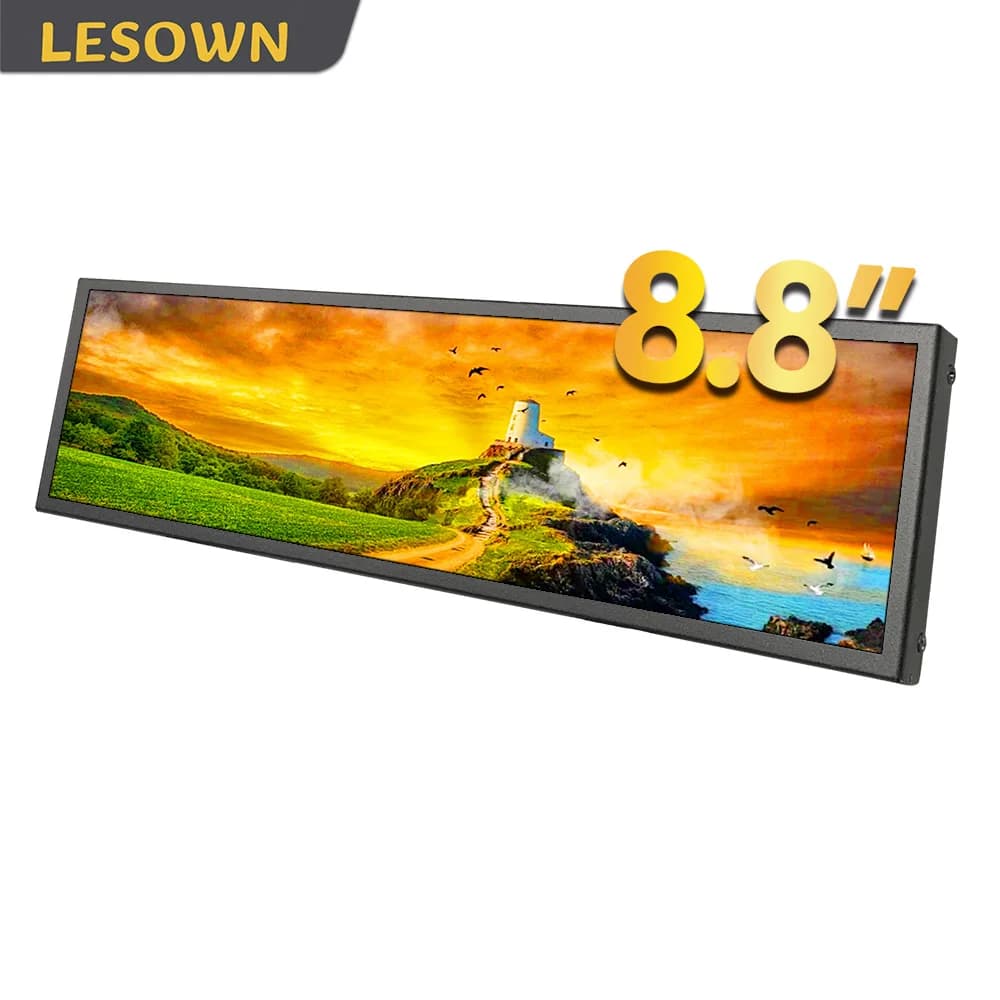 LESOWN 8.8 Polished Bar Monitor, Raspberry Screen Pi 480x1920 IPS, AIDA64 Bar Display, PC Monitor Extension Sensor Panel