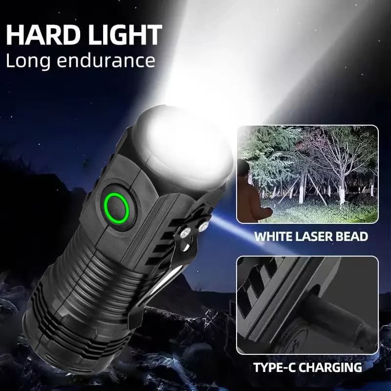 New Ultra Powerful Mini Tactical LED Flashlight 3 Core Rechargeable LED Flashlight High Power Hand Lamp with Metal Pen Clip