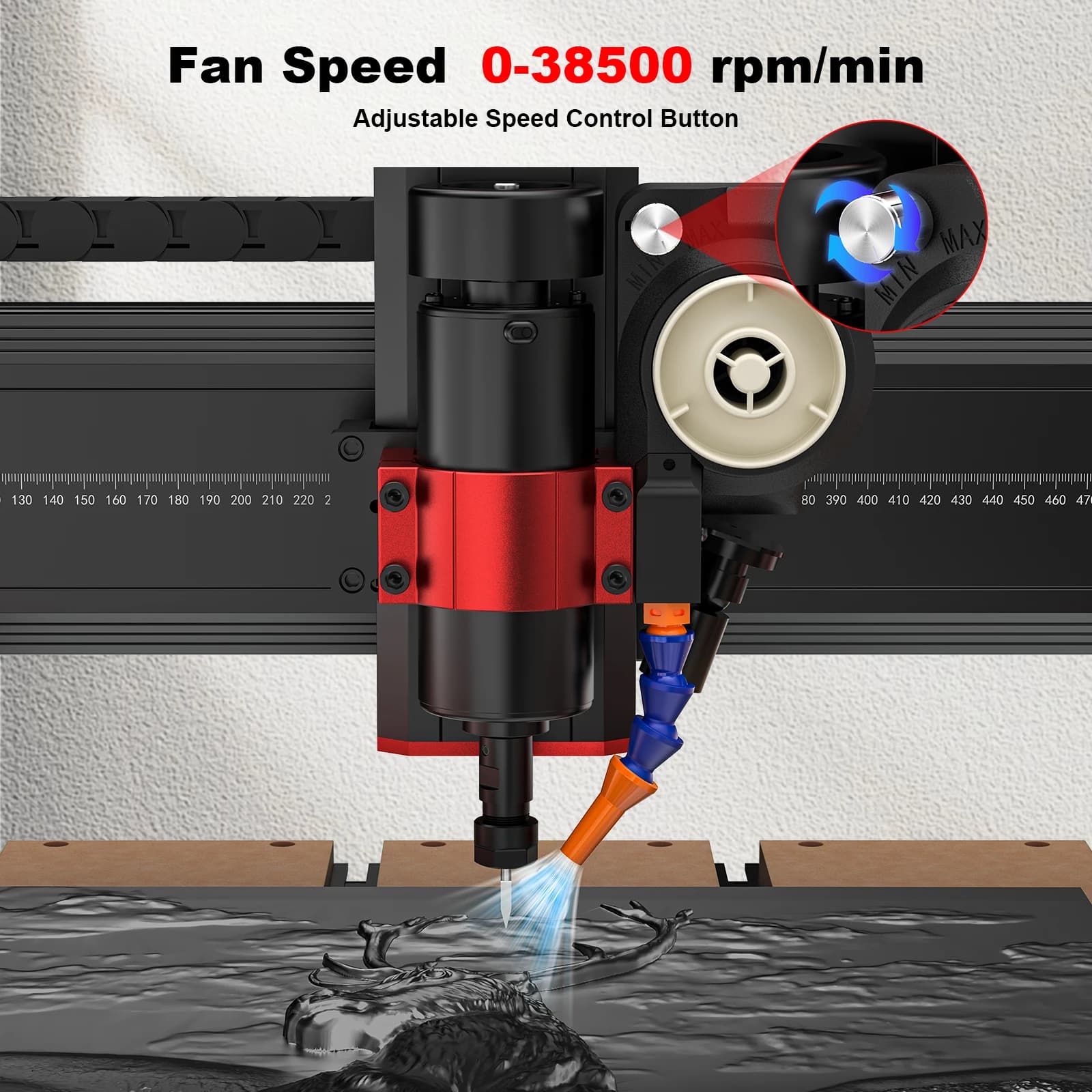 Twotrees 500W Motor Air Cooling Kit for TTC450 Wood Processing Tool CNC Router Hair dryer for Twotrees TTC450 PRO Cutting Machine Kit