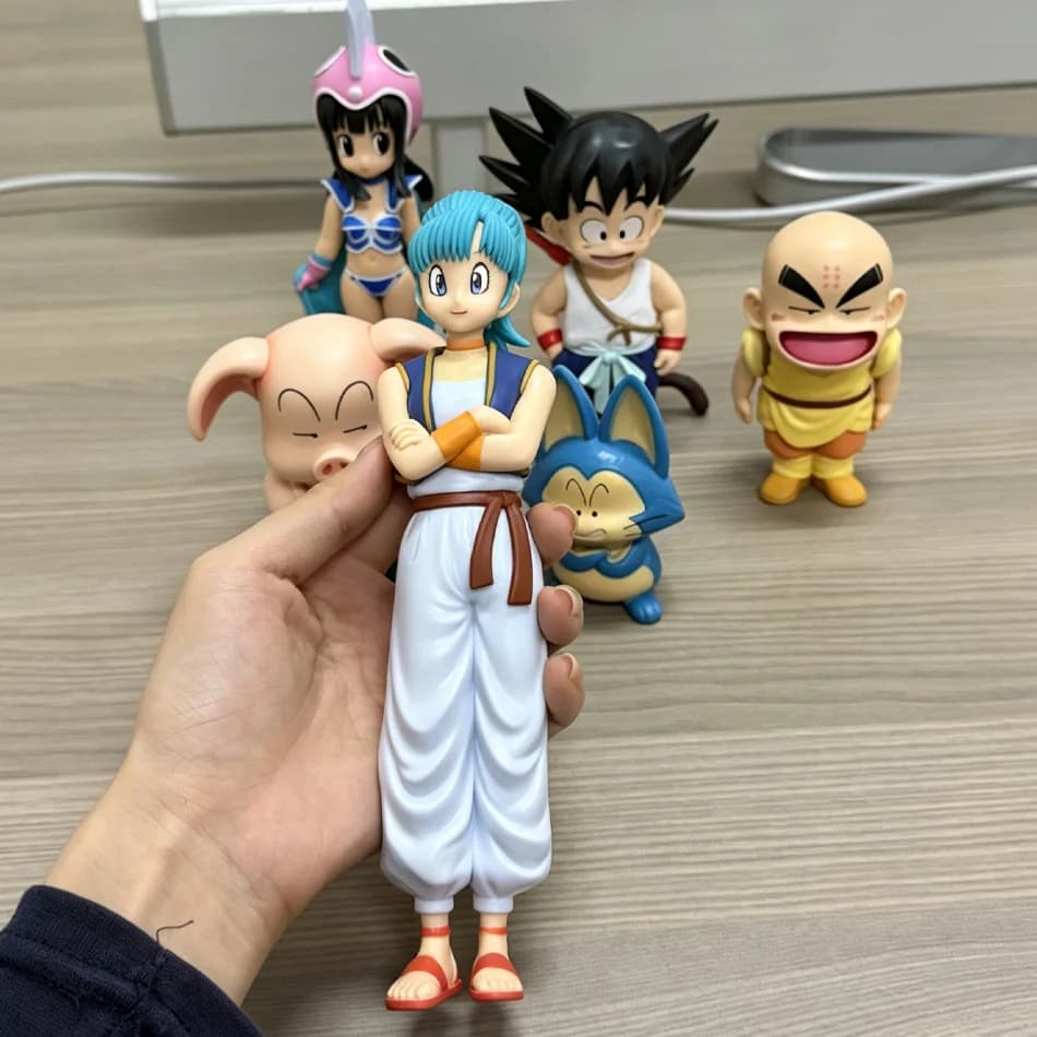 Set di 6 statuette in PVC di Dragon Ball Z - Son Goku, Krillin, Chichi, Bulma, Puar, Oolong - Personaggi Anime per Regali di Compleanno