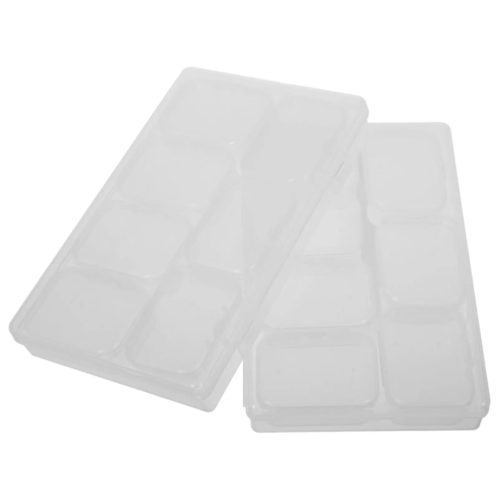 2 contenitori rettangolari trasparenti in plastica per gioielli, perline, attrezzatura da pesca, gemme per unghie, piccole scatole organizer trasparenti