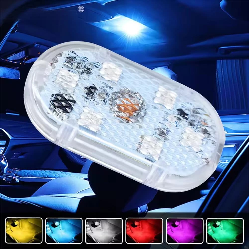 Sensore LED per interni auto Luce USB ricaricabile Interruttore tattile Luce Lampada ambientale wireless automatica Lampada da soffitto Lampada da lettura notturna