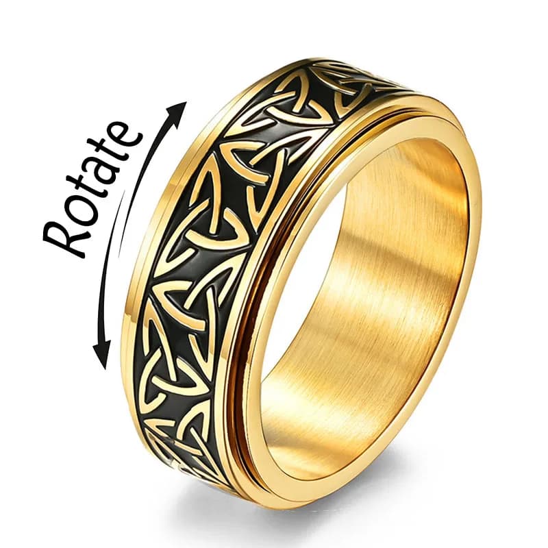 Anello Girevole Nodo Celtico Vichingo in Acciaio Inossidabile, Anello Antistress Fidget, Gioiello Vintage Norreno, Regalo per Uomini e Donne, Offerta Speciale