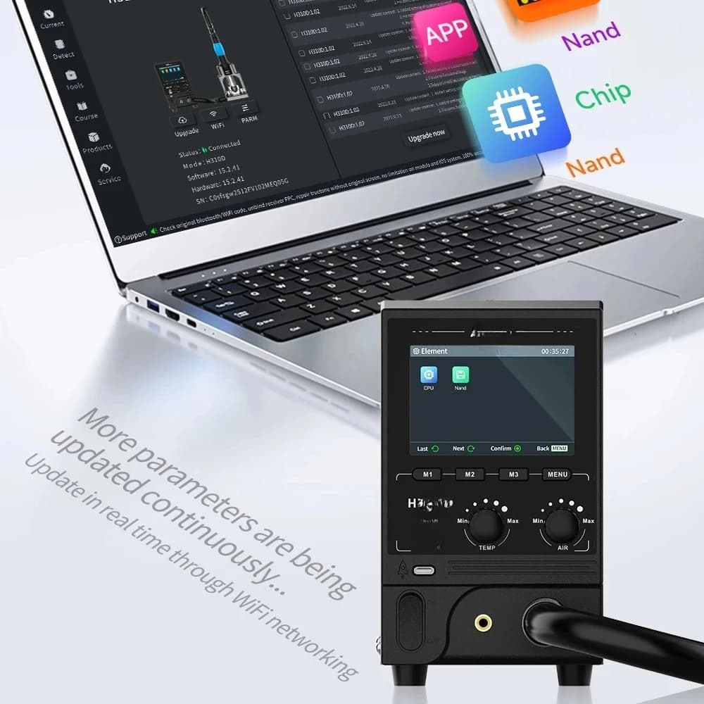 H310D Stazione di rilavorazione BGA Pistola ad aria calda intelligente Stazione di riscaldamento digitale ad alta potenza da 1000 W con ugello di saldatura per telefono