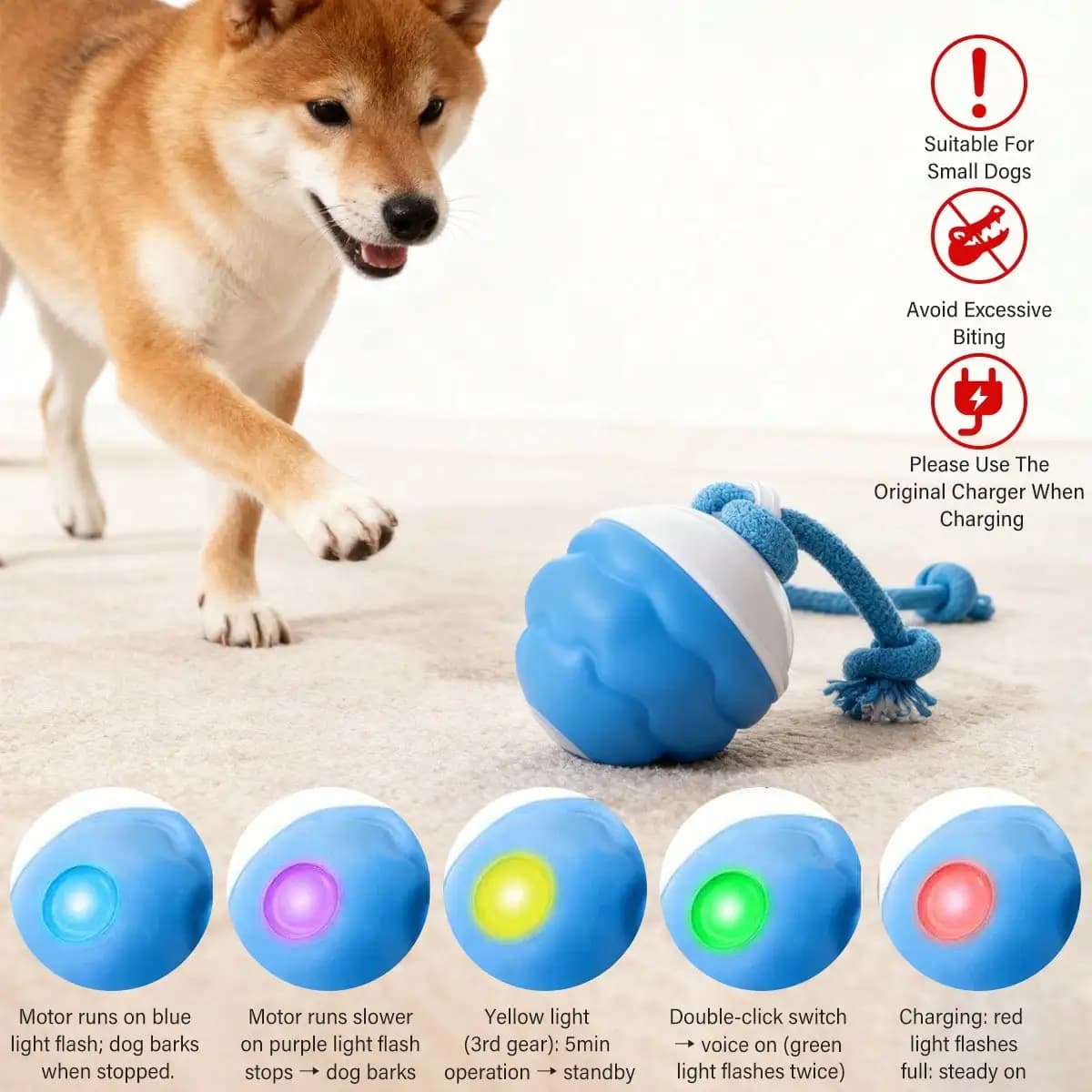 The Chase Buddy Dog Boredom Stimulating Toy 2026 Smart Pet Puppy Ball With Ropes Interactive Self Play Moving Dogs Balls Automatic Electric Active Rolling Ball Jumping Bouncing Dog Balls Gift